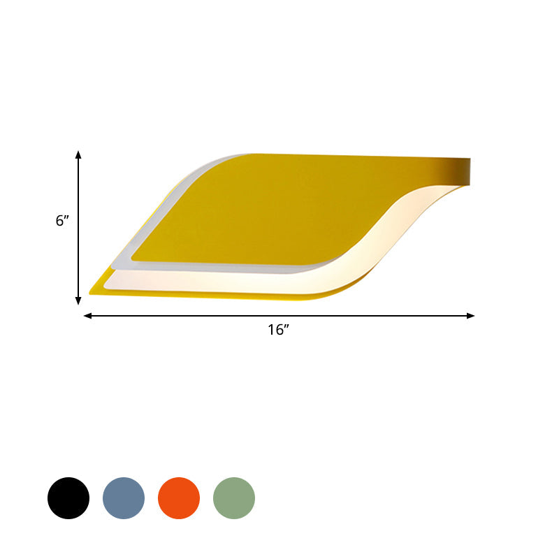Lisslune | Leaf Wall Lamp Nordic Metal 1 Light Wall Sconce in Yellow/Gray/Green