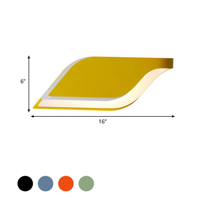 Lisslune | Leaf Wall Lamp Nordic Metal 1 Light Wall Sconce in Yellow/Gray/Green