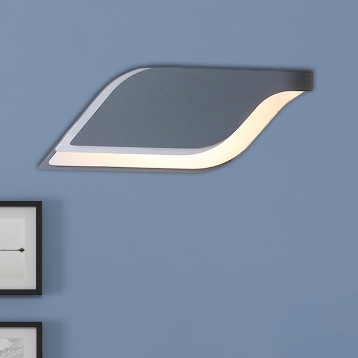 Lisslune | Leaf Wall Lamp Nordic Metal 1 Light Wall Sconce in Yellow/Gray/Green