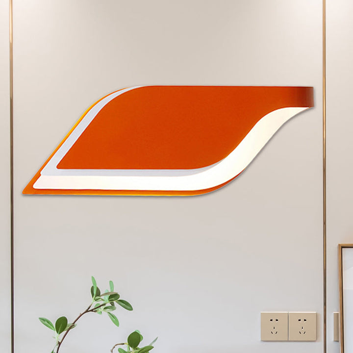 Lisslune | Leaf Wall Lamp Nordic Metal 1 Light Wall Sconce in Yellow/Gray/Green