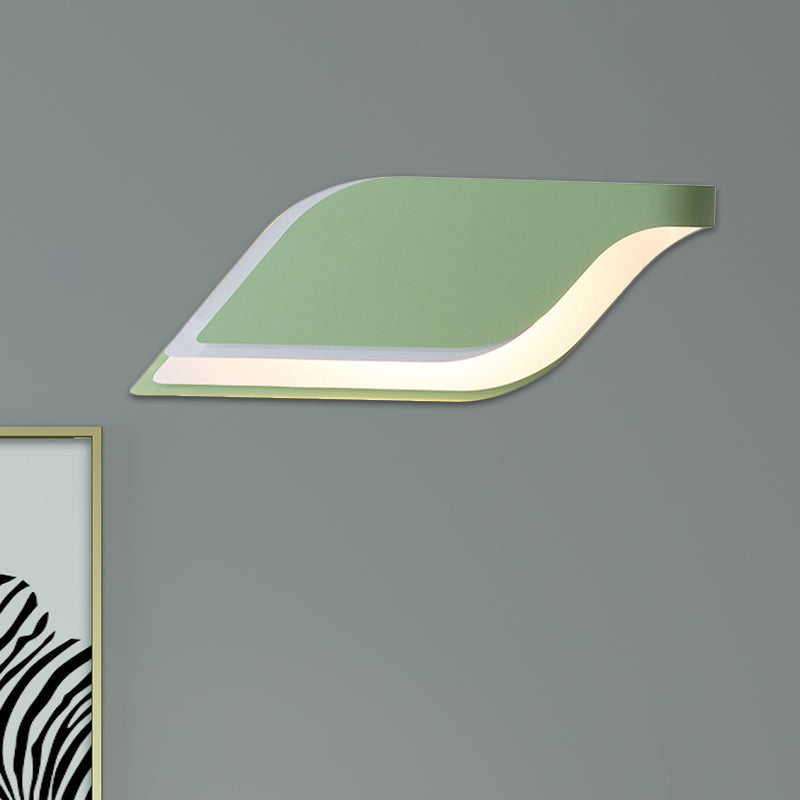 Lisslune | Leaf Wall Lamp Nordic Metal 1 Light Wall Sconce in Yellow/Gray/Green