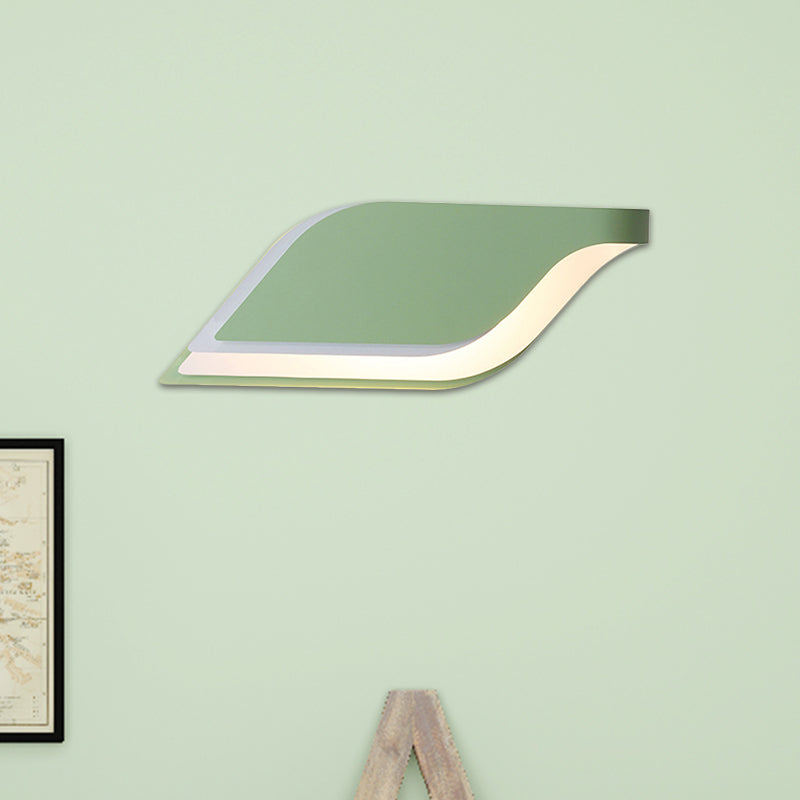 Lisslune | Leaf Wall Lamp Nordic Metal 1 Light Wall Sconce in Yellow/Gray/Green