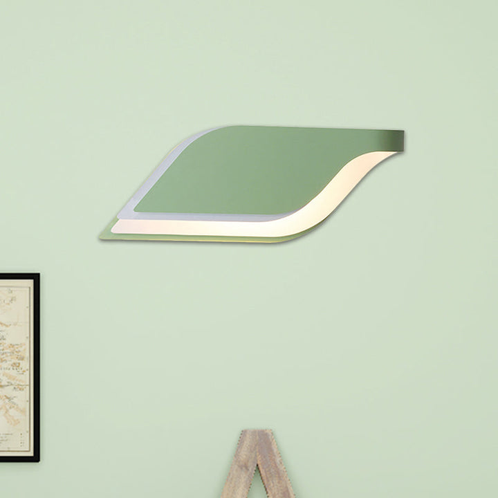 Lisslune | Leaf Wall Lamp Nordic Metal 1 Light Wall Sconce in Yellow/Gray/Green
