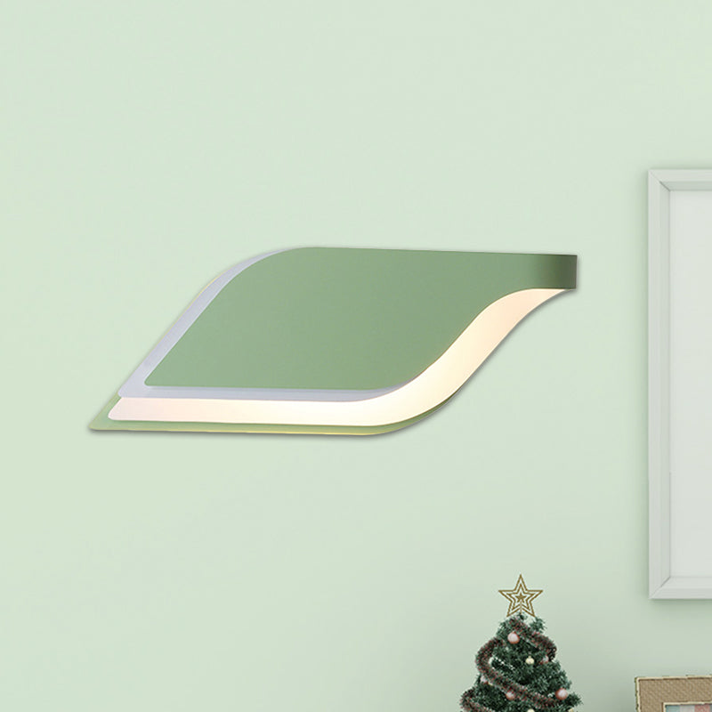 Lisslune | Leaf Wall Lamp Nordic Metal 1 Light Wall Sconce in Yellow/Gray/Green
