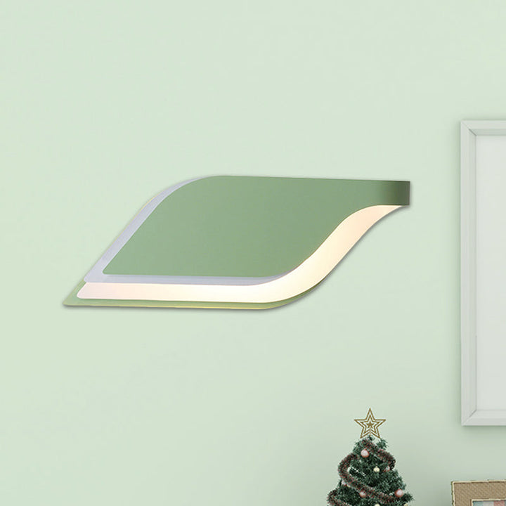 Lisslune | Leaf Wall Lamp Nordic Metal 1 Light Wall Sconce in Yellow/Gray/Green