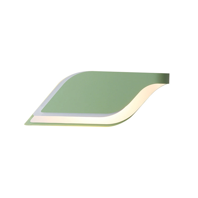 Lisslune | Leaf Wall Lamp Nordic Metal 1 Light Wall Sconce in Yellow/Gray/Green