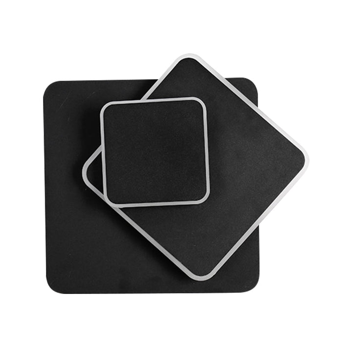 Lisslune | Rotatable round/square wall lamp simple style metal warm/white light LED black wall lamp for bedside table
