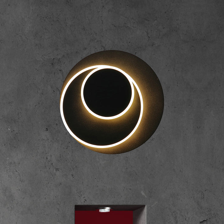 Lisslune | Rotatable round/square wall lamp simple style metal warm/white light LED black wall lamp for bedside table