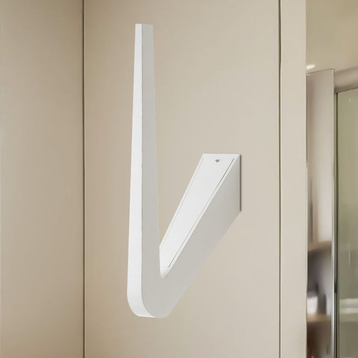 Lisslune | V-shaped wall lighting contemporary style metal LED black/white wall lamp for hallway, warm/white light