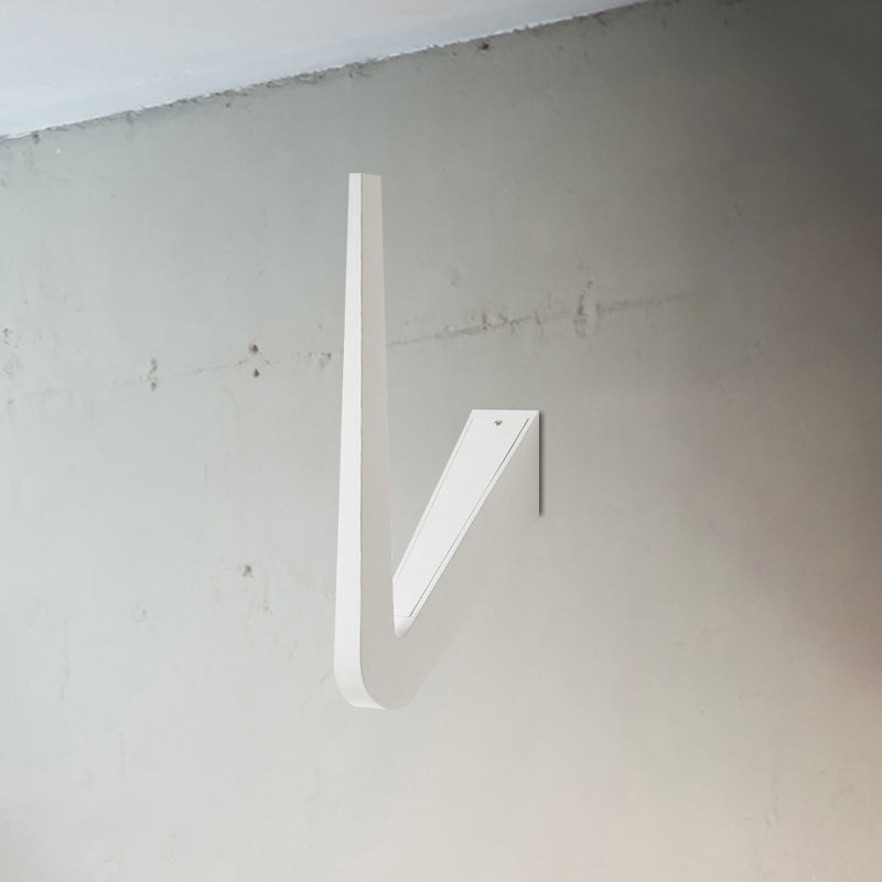 Lisslune | V-shaped wall lighting contemporary style metal LED black/white wall lamp for hallway, warm/white light