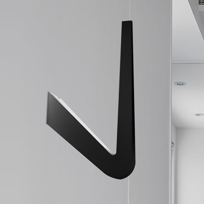 Lisslune | V-shaped wall lighting contemporary style metal LED black/white wall lamp for hallway, warm/white light