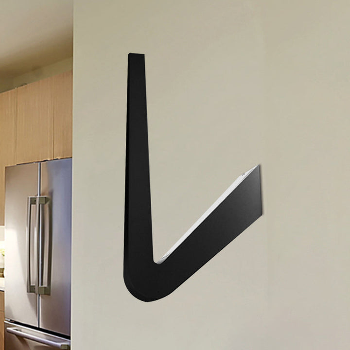 Lisslune | V-shaped wall lighting contemporary style metal LED black/white wall lamp for hallway, warm/white light