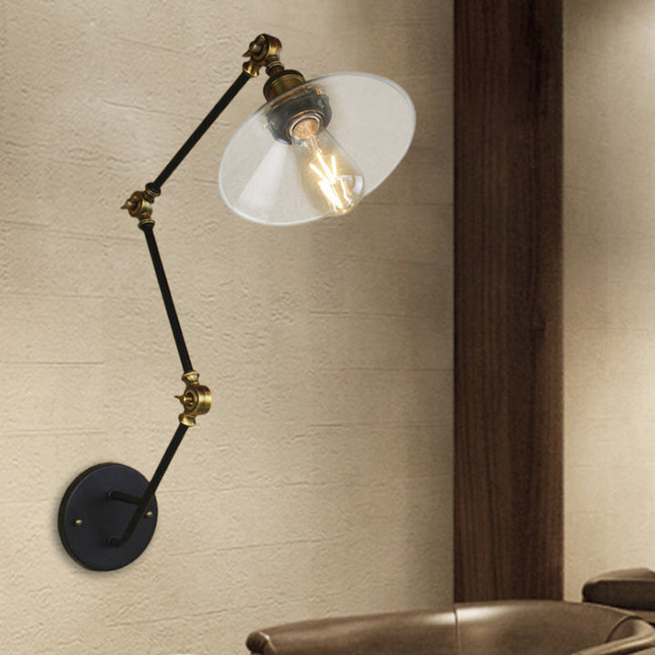 Lisslune | Brass Width Torch Wall Lighting Antique Clear Glass 1 Light Café Wall Light Lighting System