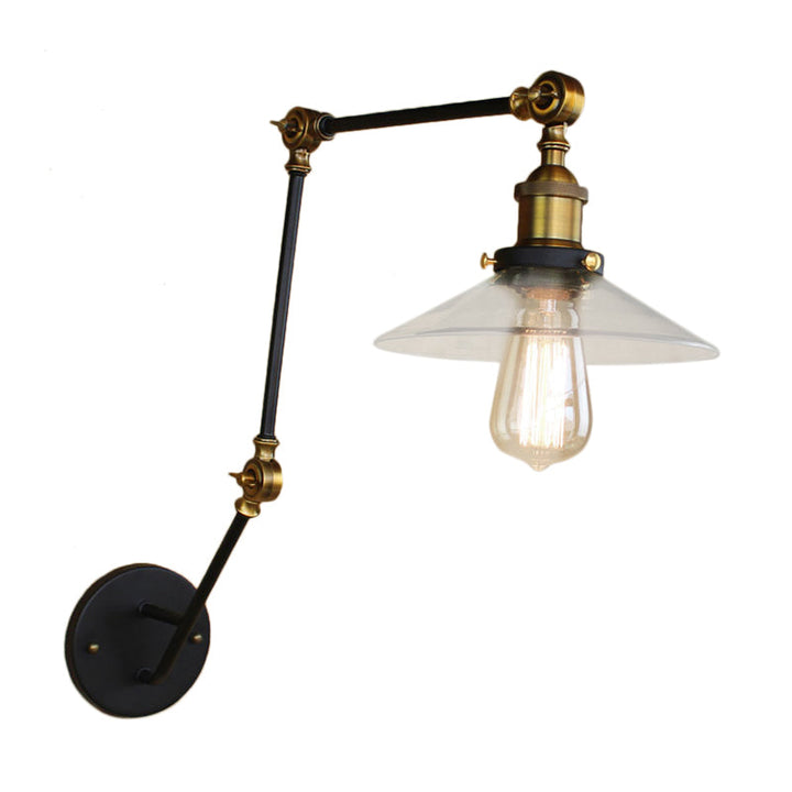 Lisslune | Brass Width Torch Wall Lighting Antique Clear Glass 1 Light Café Wall Light Lighting System