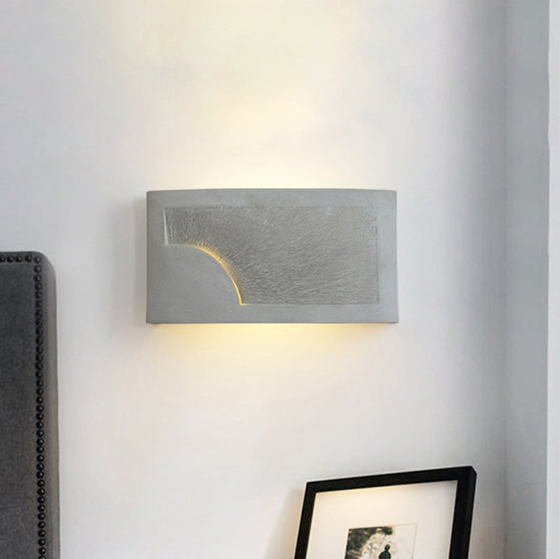 Lisslune | 1 Head Wall Mount Light Modern Style Rectangle Cement Wall Lamp in Gray for Nightstands