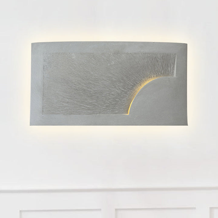 Lisslune | 1 Head Wall Mount Light Modern Style Rectangle Cement Wall Lamp in Gray for Nightstands