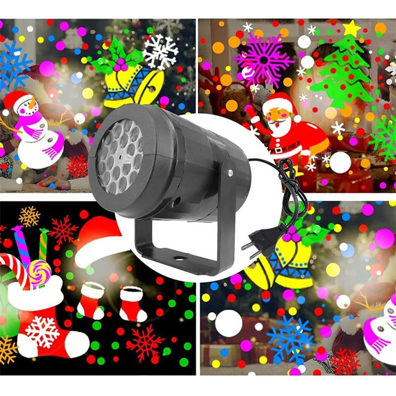Lisslune | LED Christmas Projector Snowflake Light Show – Waterproof Outdoor Lamp with 16 Patterns
