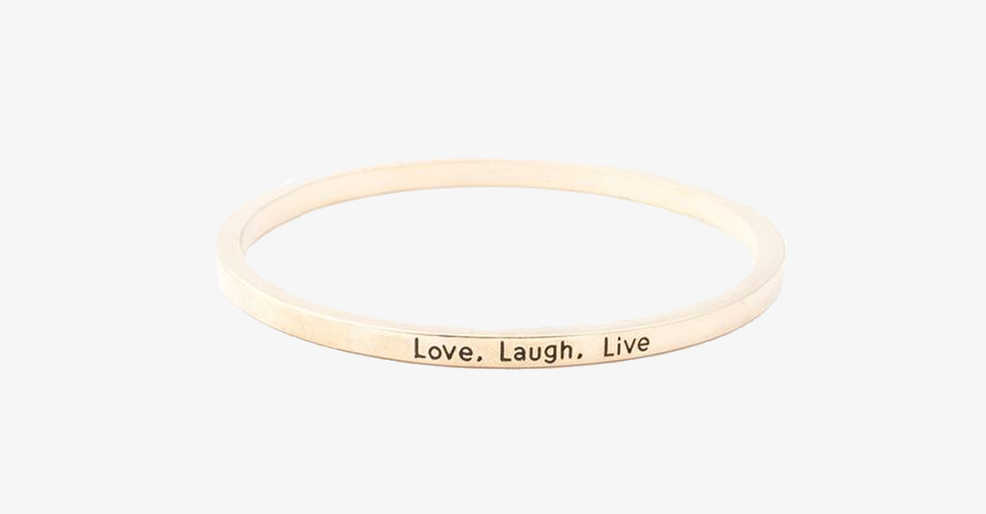 Lisslune | Love Laugh Live Engraved Cuff Bracelet