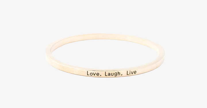 Lisslune | Love Laugh Live Engraved Cuff Bracelet