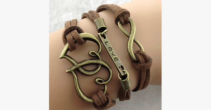 Lisslune | Vintage Double Heart Bracelet