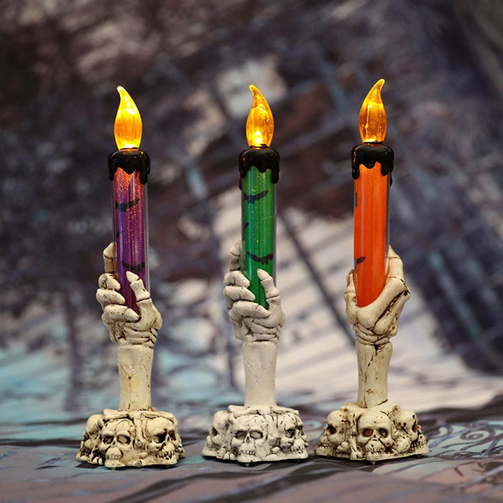 Lisslune | Halloween Ghost Hand Electronic Skeleton Candle Halloween Party Bar Props Decoration Glitter Lamp