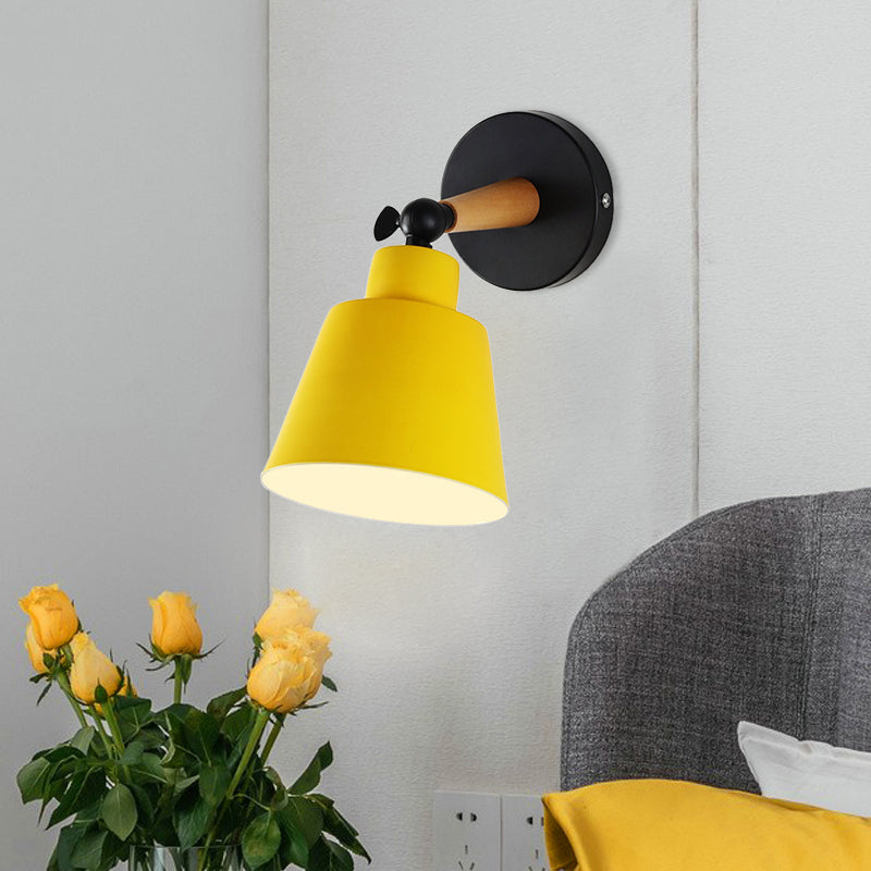 Skørter | Macaron Loft Bucket Wall Light Rotatable Single Head Metal Wall Lamp for Restaurant Hotel