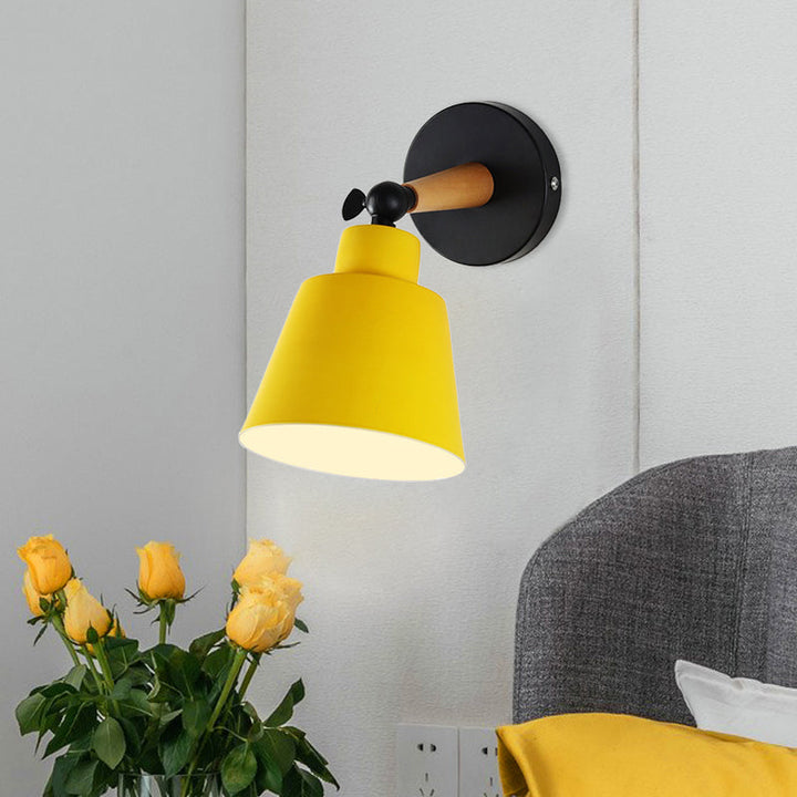Skørter | Macaron Loft Bucket Wall Light Rotatable Single Head Metal Wall Lamp for Restaurant Hotel