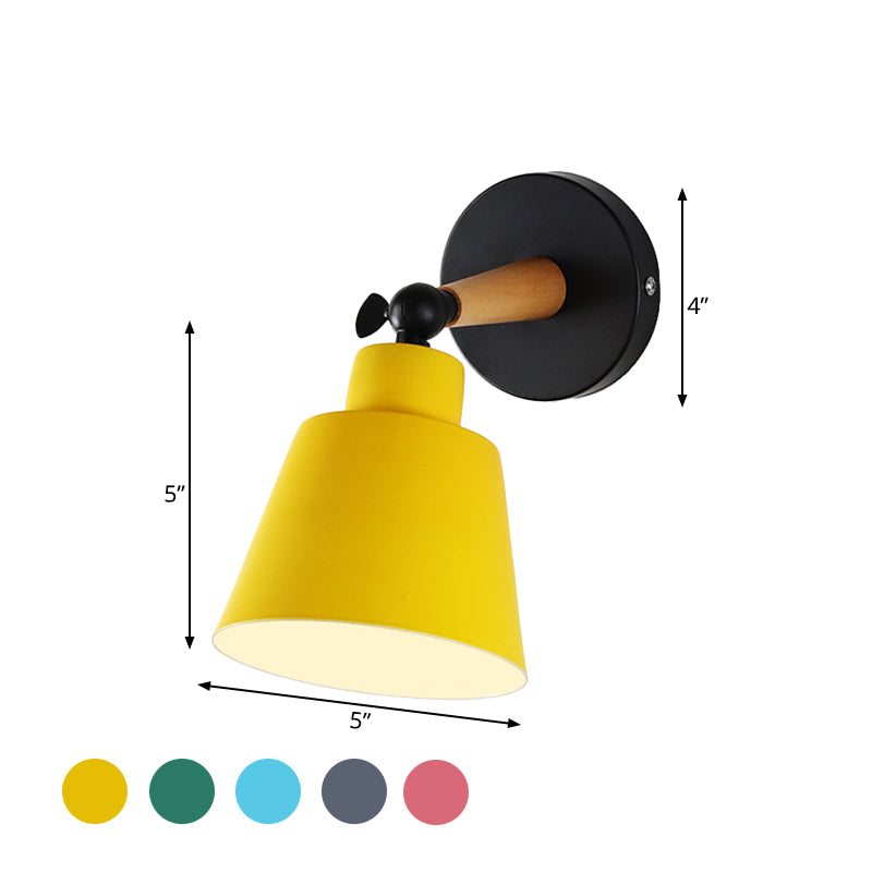 Skørter | Macaron Loft Bucket Wall Light Rotatable Single Head Metal Wall Lamp for Restaurant Hotel