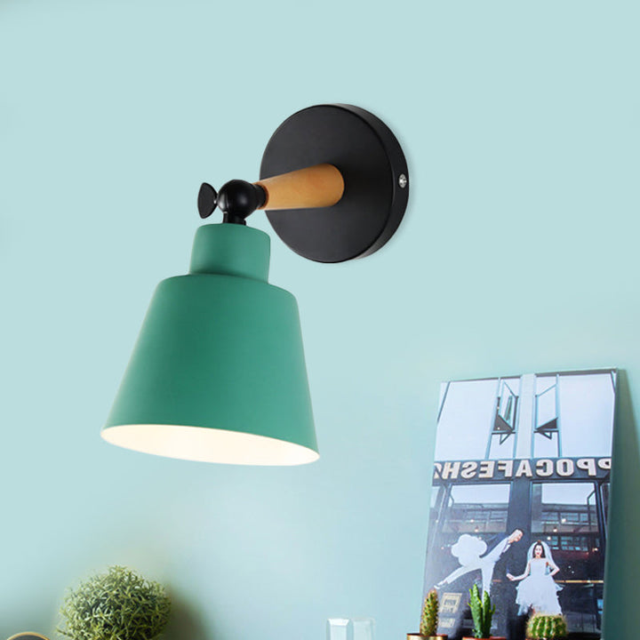 Skørter | Macaron Loft Bucket Wall Light Rotatable Single Head Metal Wall Lamp for Restaurant Hotel