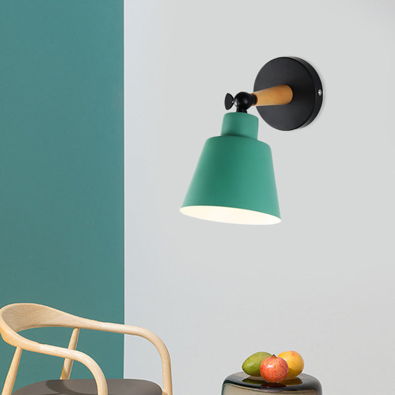 Skørter | Macaron Loft Bucket Wall Light Rotatable Single Head Metal Wall Lamp for Restaurant Hotel