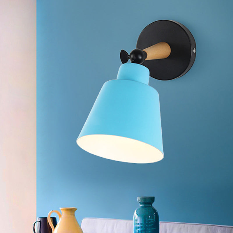 Skørter | Macaron Loft Bucket Wall Light Rotatable Single Head Metal Wall Lamp for Restaurant Hotel