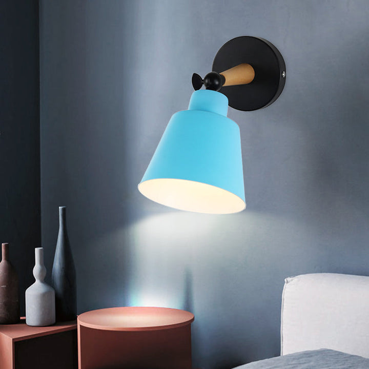 Skørter | Macaron Loft Bucket Wall Light Rotatable Single Head Metal Wall Lamp for Restaurant Hotel