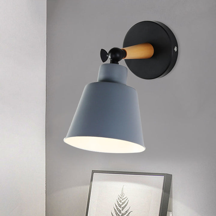 Skørter | Macaron Loft Bucket Wall Light Rotatable Single Head Metal Wall Lamp for Restaurant Hotel
