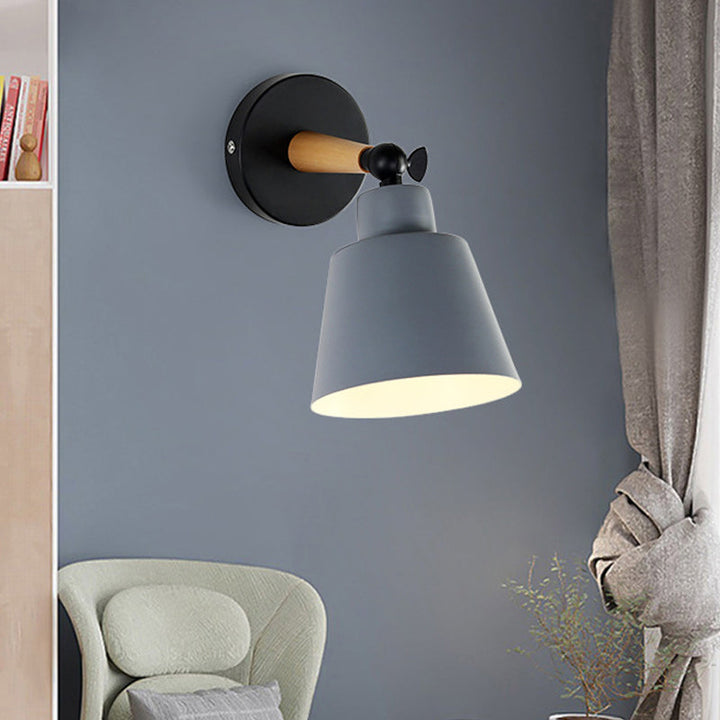 Skørter | Macaron Loft Bucket Wall Light Rotatable Single Head Metal Wall Lamp for Restaurant Hotel