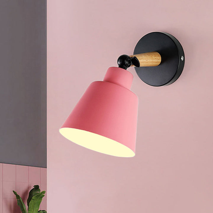 Skørter | Macaron Loft Bucket Wall Light Rotatable Single Head Metal Wall Lamp for Restaurant Hotel