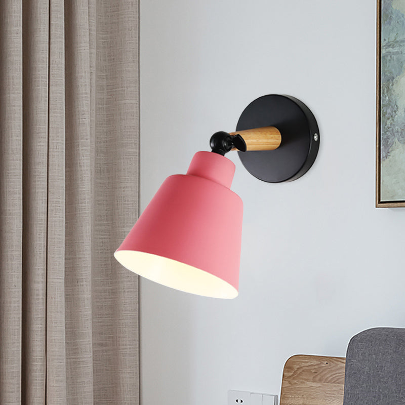 Skørter | Macaron Loft Bucket Wall Light Rotatable Single Head Metal Wall Lamp for Restaurant Hotel