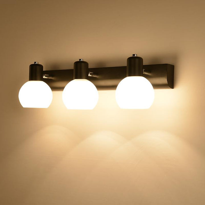 Lisslune | Multi Globe Opal Glass Wall Lamp Modern 3-Light Bathroom Sconces Light in Black/White