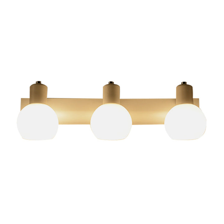 Lisslune | Multi Globe Opal Glass Wall Lamp Modern 3-Light Bathroom Sconces Light in Black/White