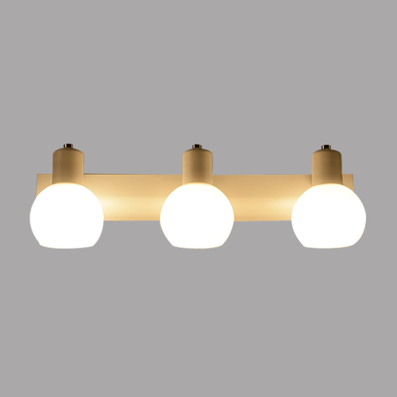 Lisslune | Multi Globe Opal Glass Wall Lamp Modern 3-Light Bathroom Sconces Light in Black/White