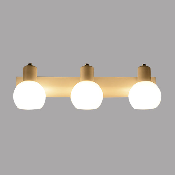 Lisslune | Multi Globe Opal Glass Wall Lamp Modern 3-Light Bathroom Sconces Light in Black/White