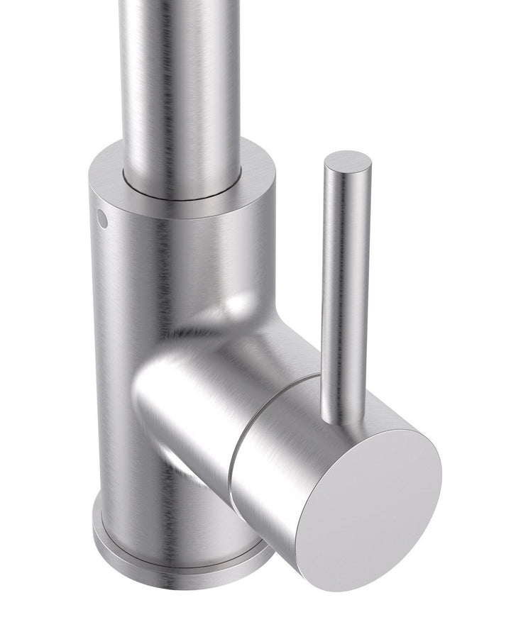 Lisslune | Single Hole Basin Mixer Tap, Pull Out Spout with Dual Function, Brushed Steel
