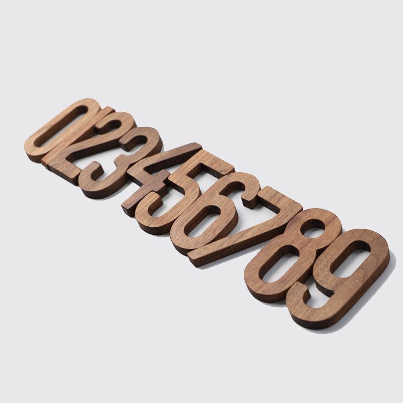 Lisslune | Elegant Black Walnut Nordic House Number