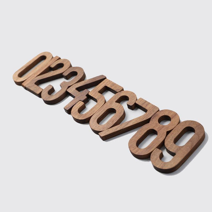 Lisslune | Elegant Black Walnut Nordic House Number