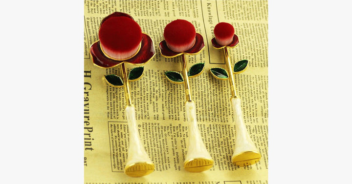 Lisslune | Rose Beauty Flawless Face Oval Brush Set