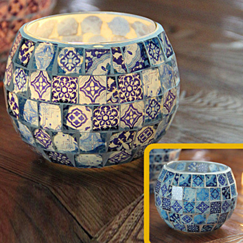 Lisslune | European Retro Glass Mosaic Tealight Holder