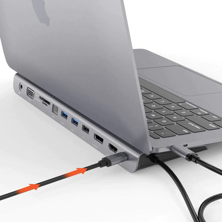 Lisslune | LapStation Pro – 11-in-1 USB-C Laptop Docking Station with HDMI, Ethernet & SD Card Ports