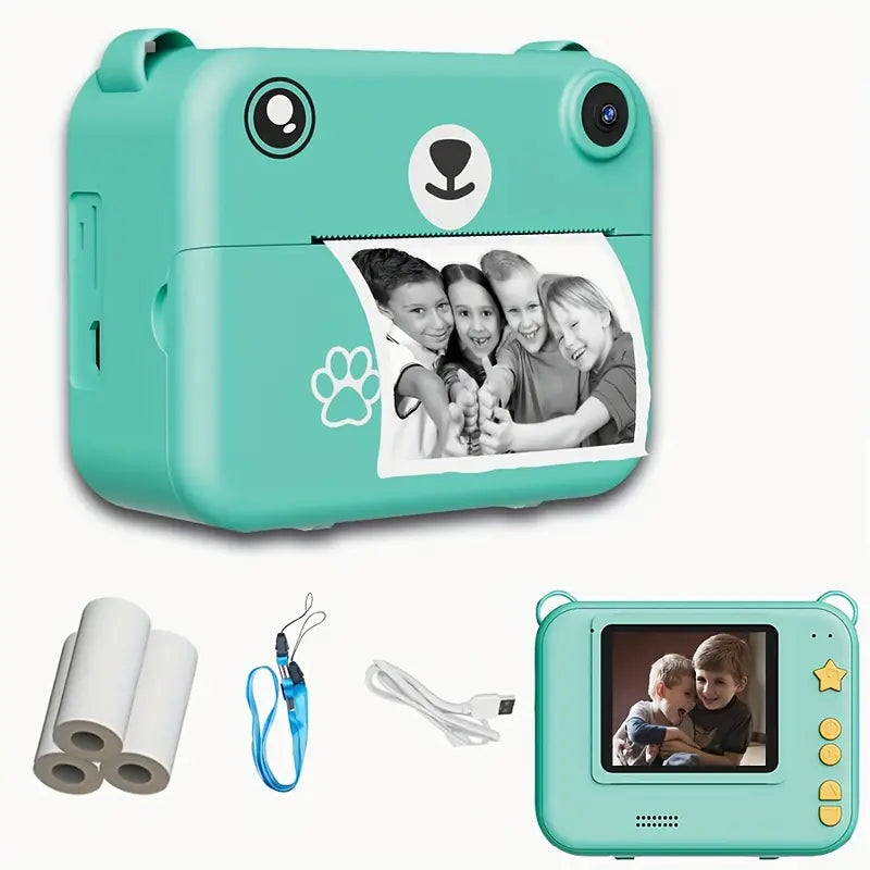 Lisslune | SnapKid Instant Print Camera for Kids – 1080P HD Photo & Video with Printing Paper & USB Charger