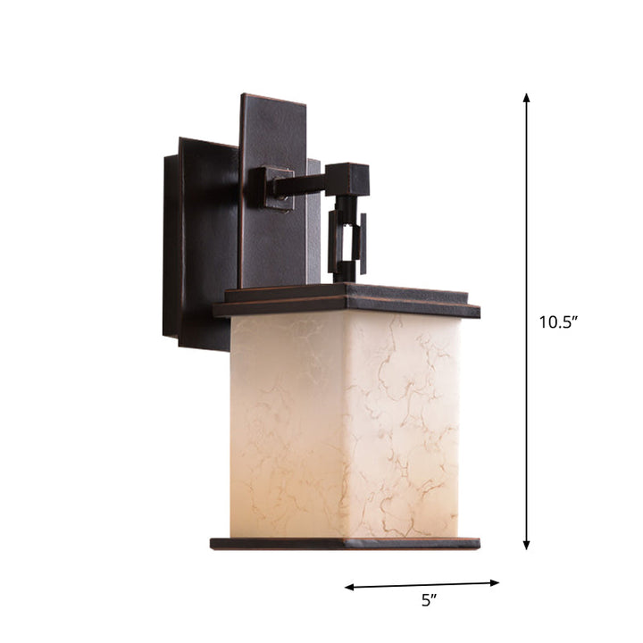 Skørter | Black 1 Head Wall Lighting Farmhouse Tan Crackle Glass Cube Wall Mount Lamp Socket