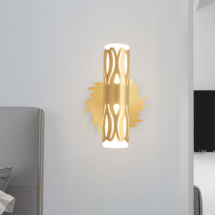Skørter | Cylinder Bed Nightstand Wall Lamp Contemporary Metal LED Brass Wall Lamp Fixture