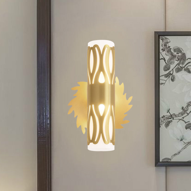 Skørter | Cylinder Bed Nightstand Wall Lamp Contemporary Metal LED Brass Wall Lamp Fixture